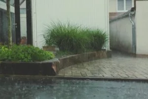 House during heavy rainfall