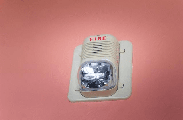 White and gray smoke alarm
