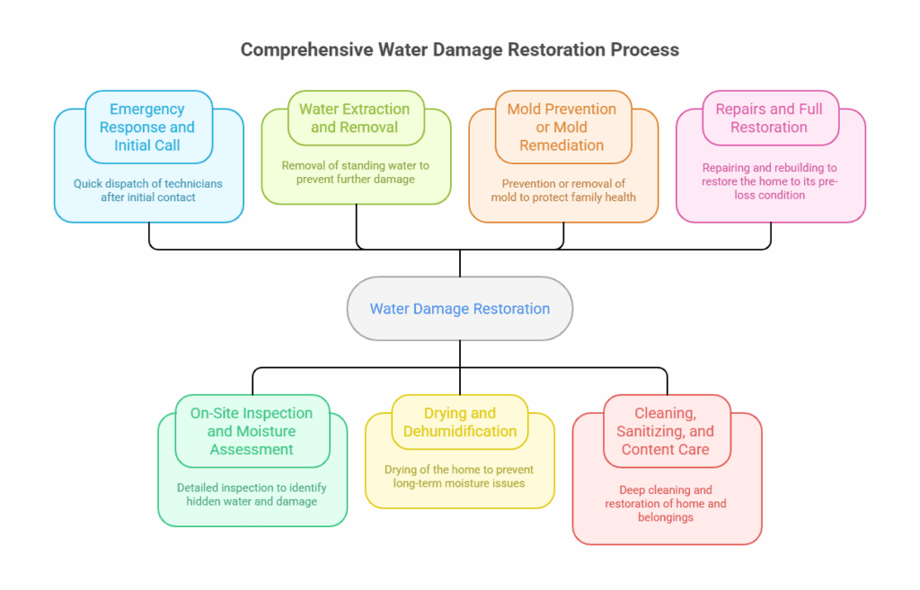 Residential Water Damage Restoration Process: Step-by-Step for Homeowners