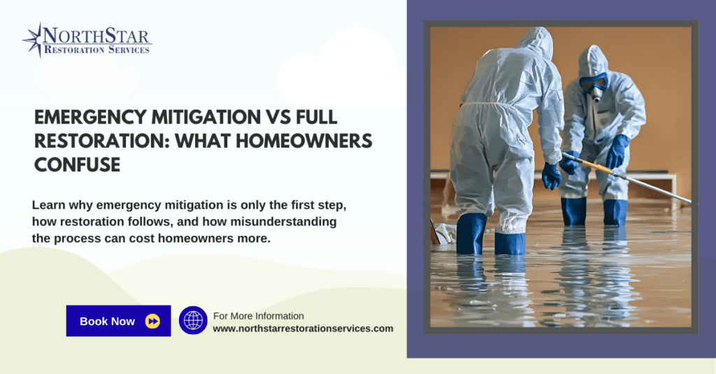 Emergency Mitigation vs Full Restoration: What Homeowners Confuse