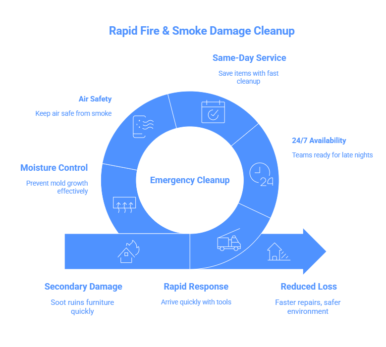 24/7 Emergency Fire and Smoke Damage Cleanup