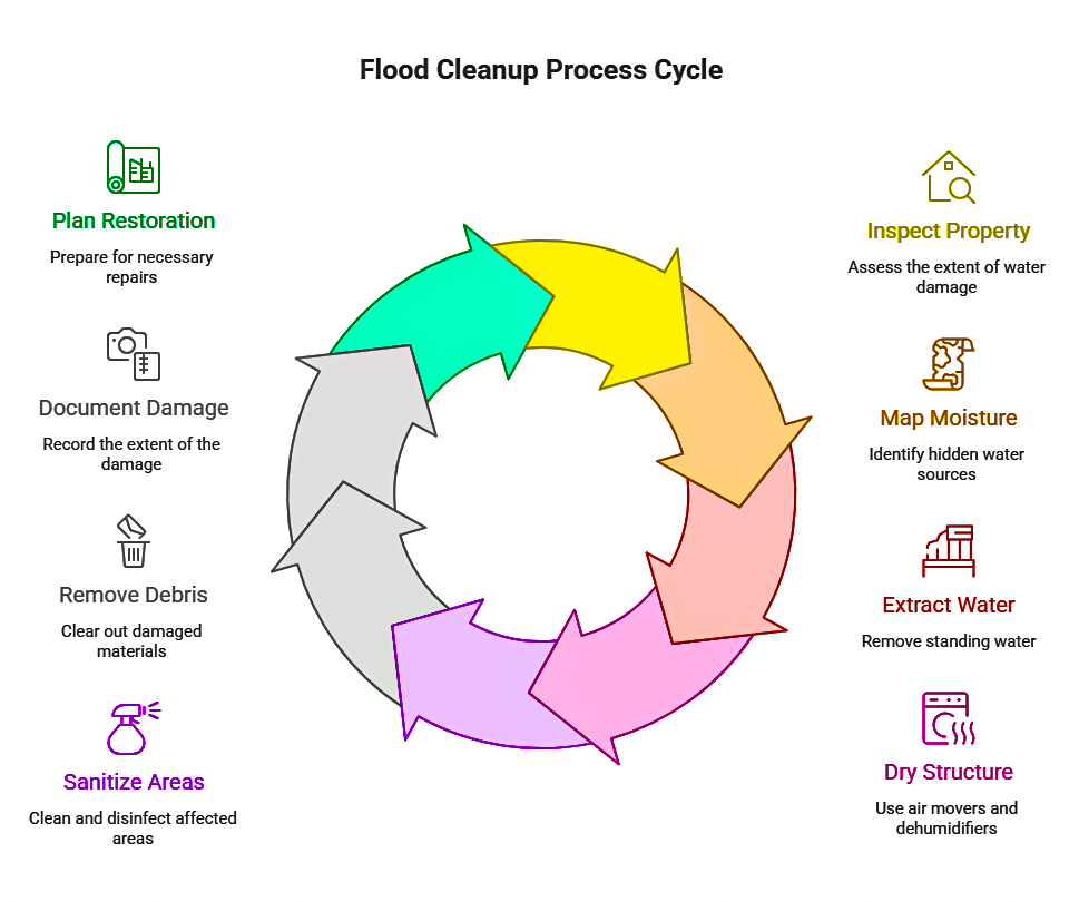 Emergency flood water removal service