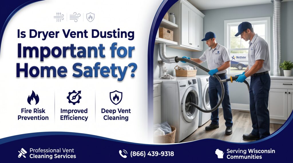 Dryer vent dusting