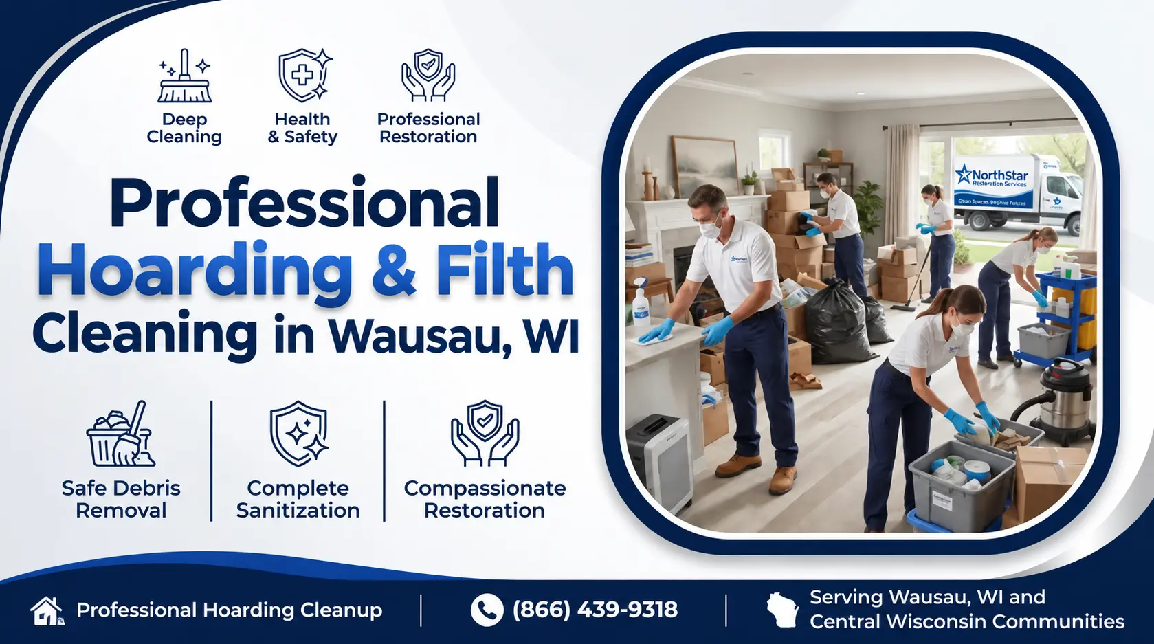 Professional hoarding and filth cleaning in Wausau, WI by NorthStar Restoration Services